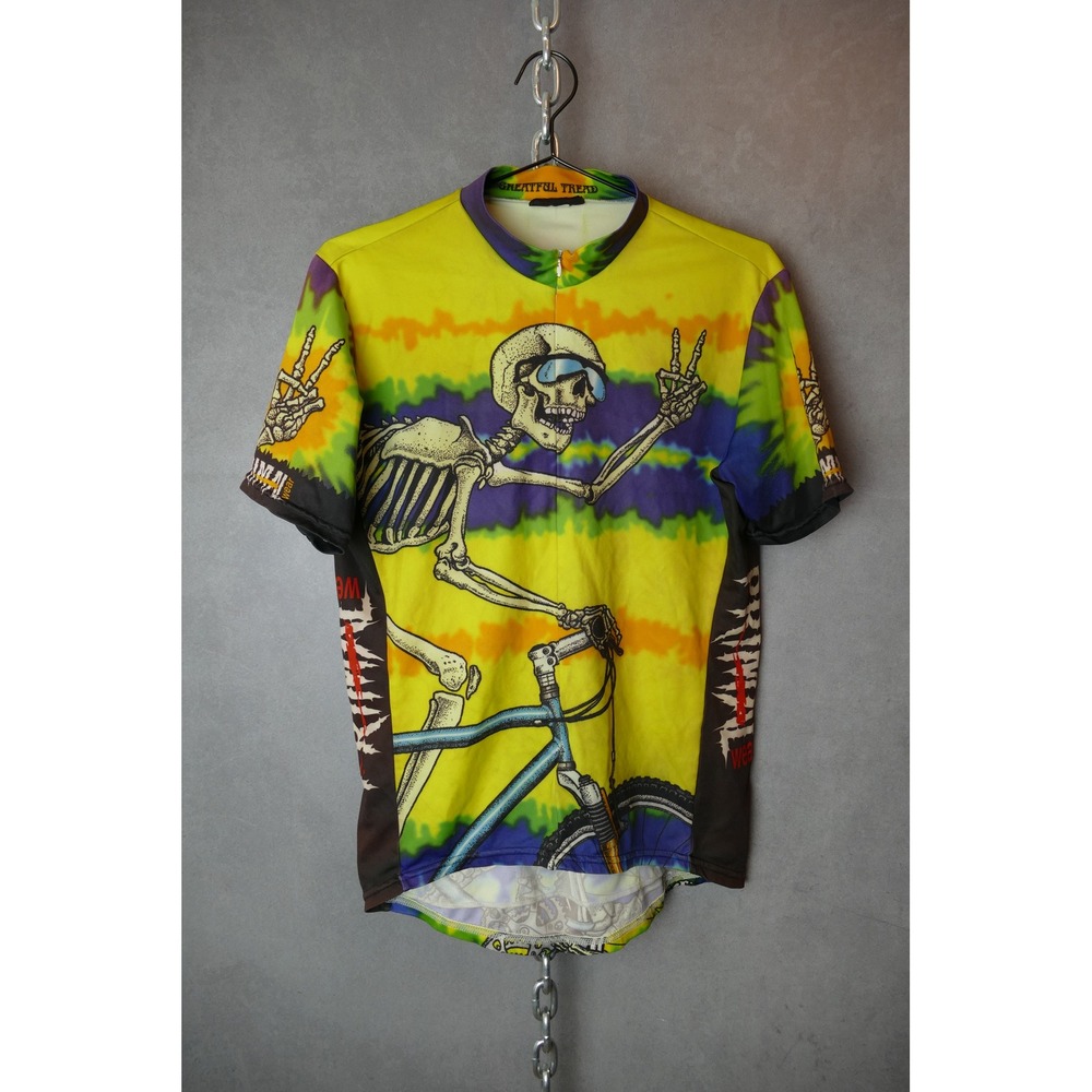 Primal Wear Grateful Dead Cycling Jersey Top Yellow‎ Skeleton Bike 22x24